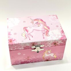 BOITE A BIJOUX  A MUSIQUE LICORNE 14,5X8,5CM 22201