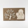 CADRE OU CHEVALET ABRE DE VIE VIERGE A L'ENFANT 20X11,5CM BOIS POUDRE DE MARBRE