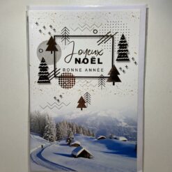 CARTE DOUBLE JOYEUX NOEL PAYSAGE