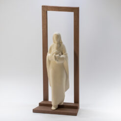 STATUE VIERGE ENFANT EN ARGILE REFRACTAIRE 33CM A POSER OU ACCROCHER AU MUR