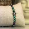 Bracelet STILIVITA en acier  Collection équilibre  ANTI STRESS  turquoise / améthyste / bouddha et séparateur en acier  17+4cm