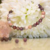 Bracelet STILIVITA en acier  Collection équilibre  POSITIVITE  opale rose / tourmaline rose  séparateurs acier  17+4cm