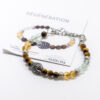 Bracelet STILIVITA en acier  Collection Médecine douce RÉGÉNÉRATION  Citrine  Fluorite  Oeil de tigre  bouddha  17+4cm