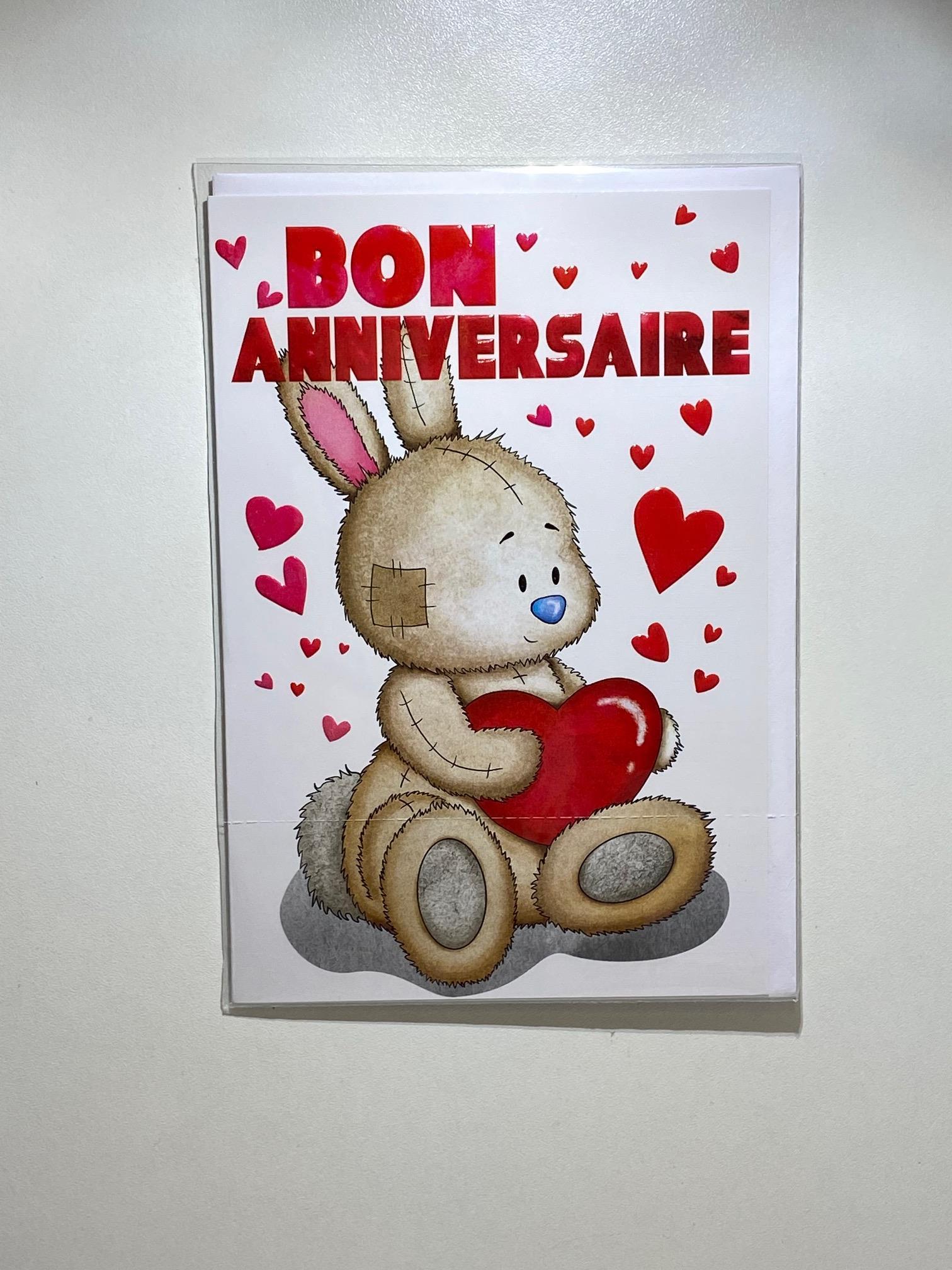 Carte Bon Anniversaire Ours Brun Coeur Chretien