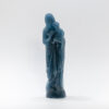 STATUE VIERGE ENFANT CIRE RECYCLEE BLEU VERT  19,5CM