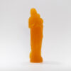 STATUE VIERGE ENFANT CIRE RECYCLEE  ORANGE 19,5CM