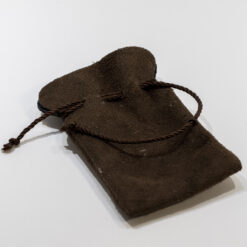 BOURSE A CHAPELET SUEDINE MARRON 5,5X9CM PT