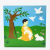 CADRE BOIS BERGER MOUTONS PERSONNALISABLE 13X13CM RDC