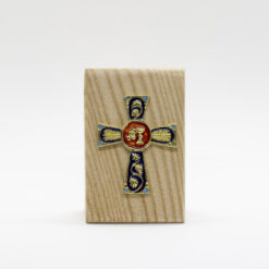 CHEVALET BOIS CROIX BRONZE 4,5X6,5CM PT