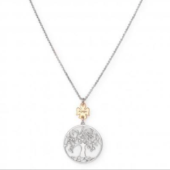 COLLIER ARGENT RHODIUM ARBRE DE VIE 40CM