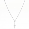 COLLIER ARGENT RHODIUM CROIX COEUR 40CM