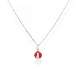 COLLIER ARGENT RHODIUM COCCINELLE 40CM