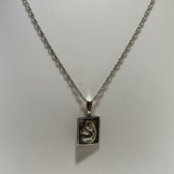 COLLIER ARGENT RHODIUM PENDENTIF MERE ENFANT 50/60CM