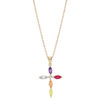 COLLIER PLAQUÉ OR PENDENTIF CROIX EMPIERRE NAVETTES 40+5CM