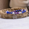 Bracelet STILIVITA en acier Collection équilibre SERENITE  Lapis Lazuli  Calcédoine Améthyste chakra troisième oeil  17+4cm