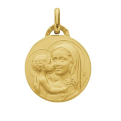 MEDAILLE VIERGE A L'ENFANT 18MM PLAQUE OR 3 MICRONS Q252X