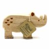 RHINOCEROS BOIS 6X11CM POUR ARCHE DE NOE 1324RDC