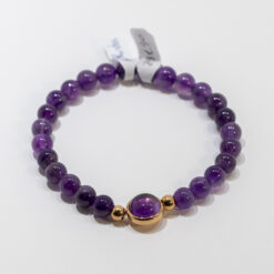BRACELET ELASTIQUE PIERRE 6mm BILLES AMETHYSTE - IG327