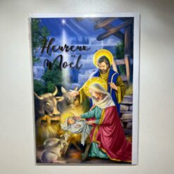 CARTE DOUBLE HEUREUX NOEL CRECHE *