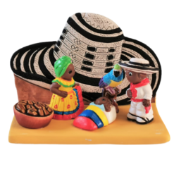 MINI CRECHE DU MONDE CERAMIQUE COLOMBIE 8X7CM