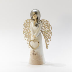 STATUE ANGE COEUR PAPILLON 15,5CM