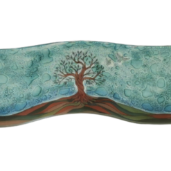 VAGUE EN VERRE ARBRE DE VIE 21X7CM L