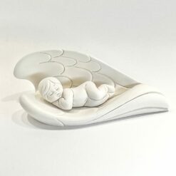 AILE D'ANGE PROTECTEUR EN POUDRE DE MARBRE 14CM