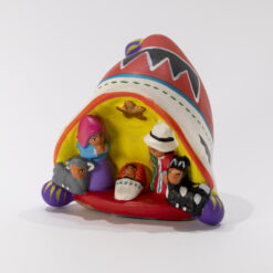 CRECHE BONNET PERUVIEN ROUGE/BLANC EL419R