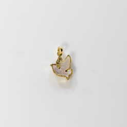 PENDENTIF EN NACRE 10X14MM – COLOMBE DORÉE
