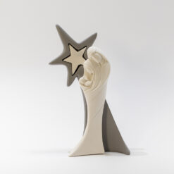 SAINTE FAMILLE ETOILE POUDRE DE MARBRE GRIS/BLANC 15CM