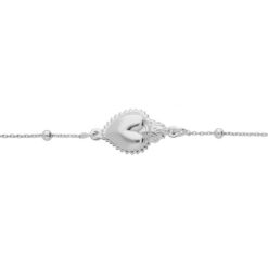 BRACELET ARGENT RHODIE "EX VOTO" COEUR ET BOULES 16+3CM