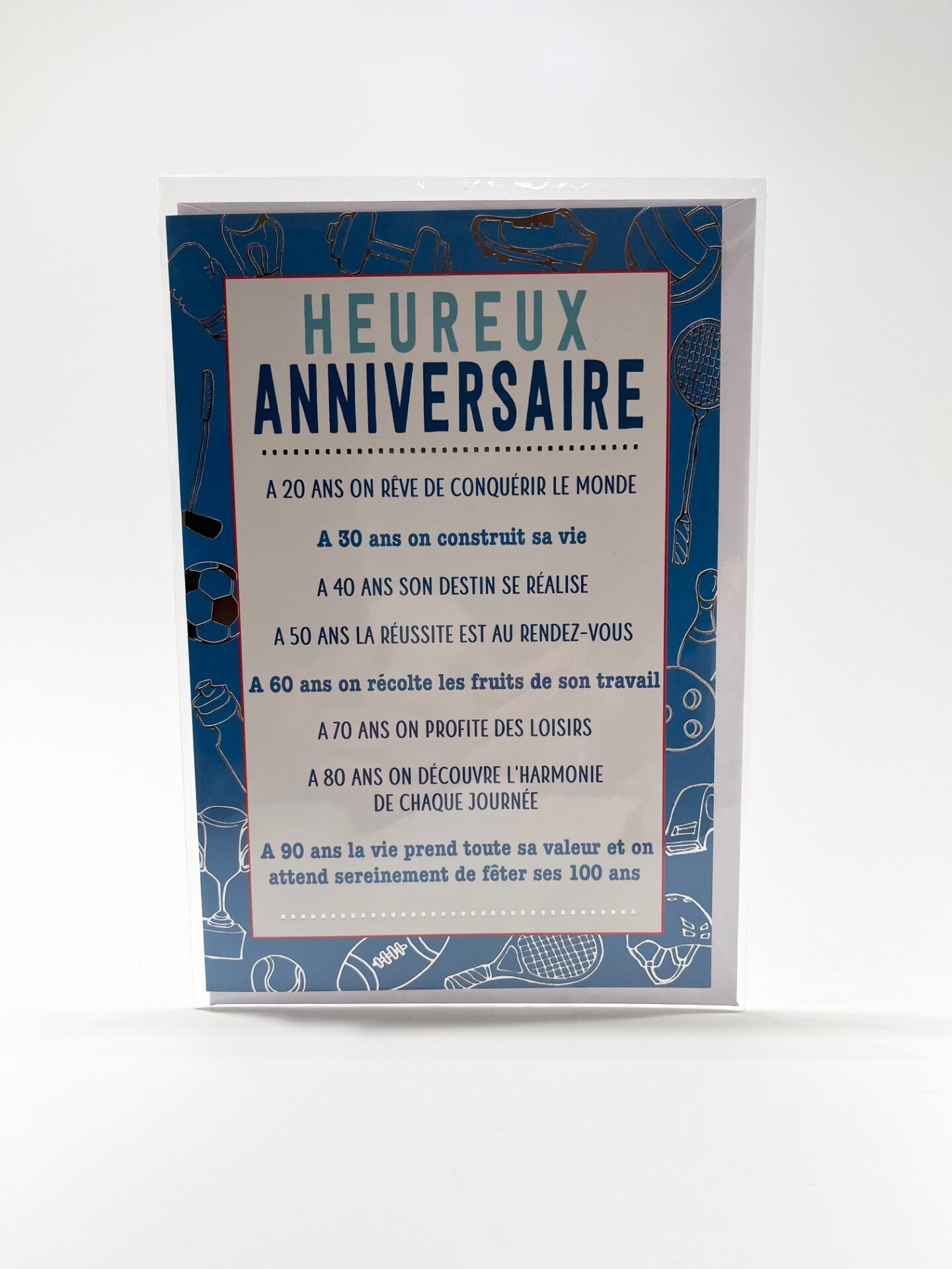 CARTE DOUBLE HEUREUX ANNIVERSAIRE A 20 ANS ON REVE DE CONQUERIRBLEU 2254B