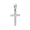 PENDENTIF CROIX ARGENT RHODIE OXYDES BLANCS SERTIS GRAND MODELE