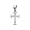PENDENTIF CROIX ARGENT RHODIE PETIT MODELE OXYDES BLANCS SERTIS