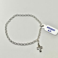 BRACELET ET CROIX EN ARGENT