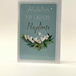 CARTE DOUBLE FELICITATIONS POUR L'HEUREUX BAPTEME