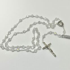 CHAPELET STELLARGENT PERLE CRISTAL BLANC