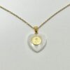 PENDENTIF COEUR NACRE 20MM CHAINE DOREE ST BENOIT