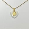 PENDENTIF COEUR NACRE 20MM CHAINE DOREE VIERGE MIRACULEUSE