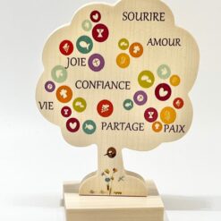 ARBRE EN BOIS JOIE PARTAGE PAIX AMOUR 14X10CM S