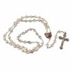 CHAPELET PERLES NACRE ROSE COMMUNION COEURS
