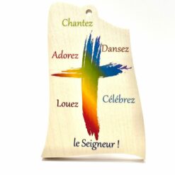 CHEVALET/CADRE BOIS PAROLES DE LOUANGES 14X9CM S