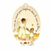 MEDAILLON EN BOIS ANGE GARDIEN AVEC BEBE 8X12CM S
