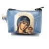 PORTE CHAPELET VIERGE ENFANT BLEU 8,5X6,5X4,5CM