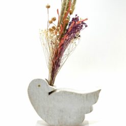SUPPORT BOIS FLEURS VIOLET / JAUNE COLOMBE