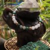 Bracelet STILIVITA en acier - Collection Médecine naturelle  MENOPAUSE Pierre de lune / Fluorite / Malachite  17+4cm