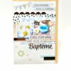 CARTE FELICITATIONS POUR LE BAPTEME MARGUERITE BOUGIE BLEUE