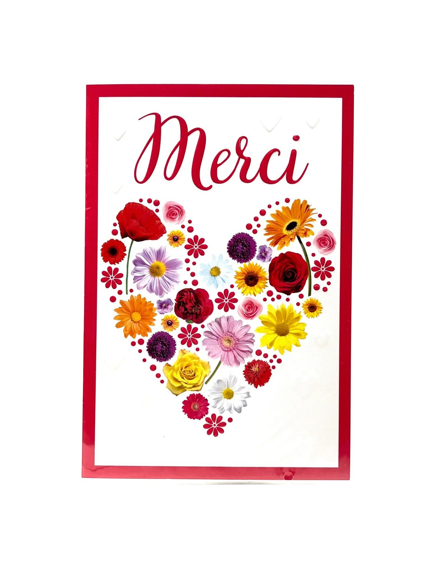 CARTE MERCI COEUR EN FLEURS