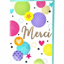 CARTE MERCI COEUR ROND ETOILE