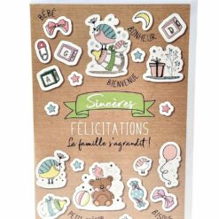 CARTE NAISSANCE SINCERES FELICITATIONS VERT